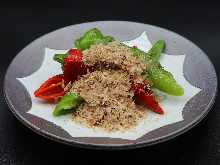 Charcoal grilled Manganji peppers