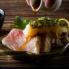 Seared Buri with Grated Daikon and Ponzu