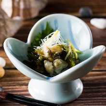 Whelk with wasabi dressing