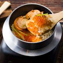 Salmon Roe and Scallop Kamameshi