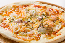 Seafood pizza