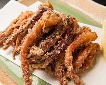 Deep fried squid tentacles with sweet and vinegar sauce