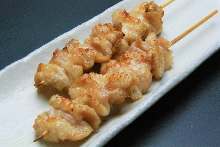 Chicken skin skewer