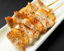 Grilled pork jowl skewer