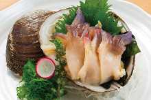 Live sakhalin surf clam sashimi