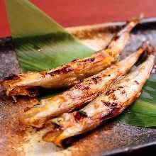 Charcoal grilled shishamo smelt