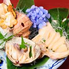 Assorted shellfish sashimi