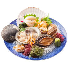 Assorted shellfish sashimi