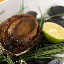 Charcoal grilled abalone