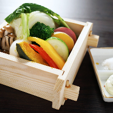 Steamed in a bamboo steamer