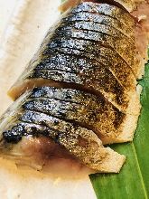 Seared pickled mackerel