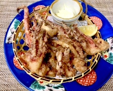 Fried squid legs