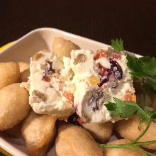 Fried bread ice cream