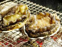 Charcoal grilled abalone