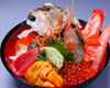 Luxurious seafood donburi