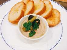 Chicken liver pate with toast