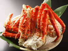 Boiled red king crab