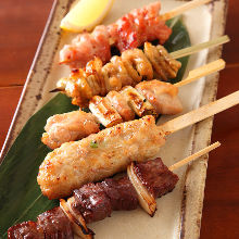 Assorted grilled skewers