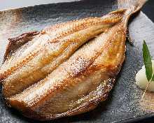 Salted and grilled Atka mackerel