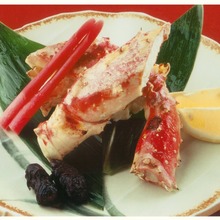 Seared red king crab