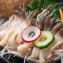 Sakhalin surf clam sashimi