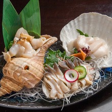 Assorted shellfish sashimi