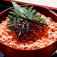 "Oyako" salmon roe and Japanese salmon rice bowl