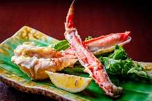 Grilled red king crab