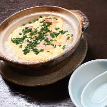 Crab rice soup