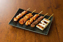 Assorted grilled skewers