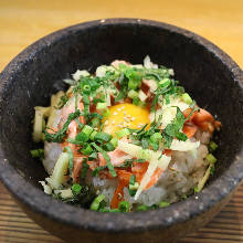 Stone grilled rice