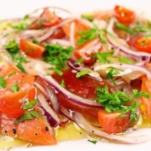 Carpaccio prepared with fresh fish of the day