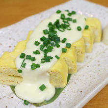 Japanese-style rolled omelet with cheese