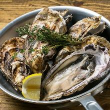 Oysters steamed in wine