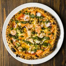 Seafood pizza