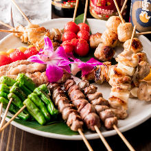 Assorted grilled skewers