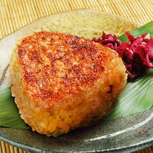 Grilled miso rice ball