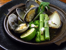 Manila clams steamed with sake