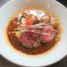 Fresh Lamb Tataki Spice Ramen with Lamb Bone Soup