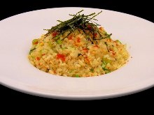 Fried rice of Nozawana and dried baby sardines