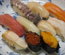 Assorted nigiri sushi, 10 kinds