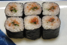 Pickled plum sushi rolls