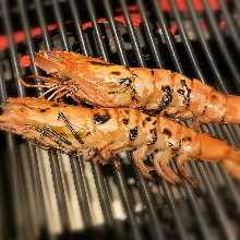 Salted and grilled shrimp