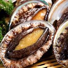 Live abalone sashimi
