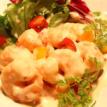 Stir-fried shrimp with mayonnaise