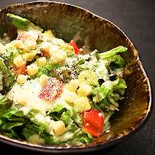 Caesar salad with slow-poached egg