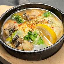 Oysters and Broccoli Cheese Bake