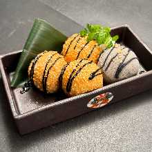 Sesame Dumplings and Black Sesame Ice Cream