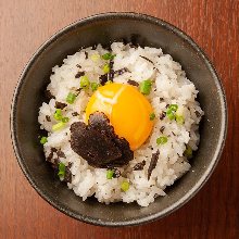 Tamagokake gohan topped with truffle