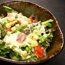 Caesar salad with slow-poached egg